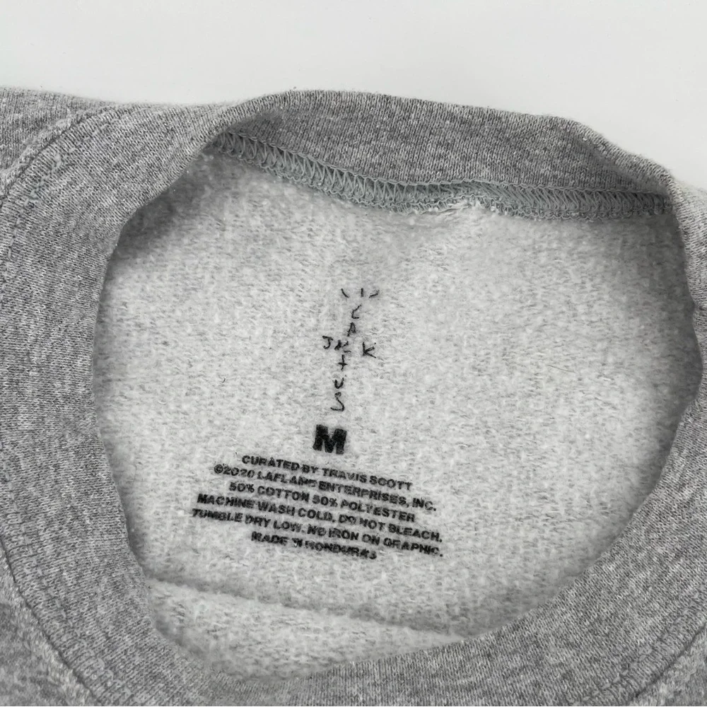Cactus Jack by Travis Scott x Cactus Plant Flea Market Gray Script Crewneck M - Picture 3 of 4